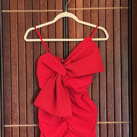 ZARA RUCHED BOW DRESS - Picture 3 of 8